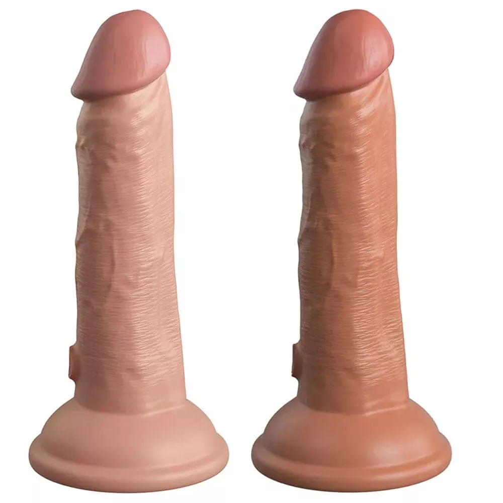 King Cock Elite 6" Vibrating Silicone Dual Density Cock