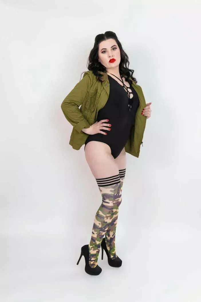 Kix'ies Patterned Thigh High