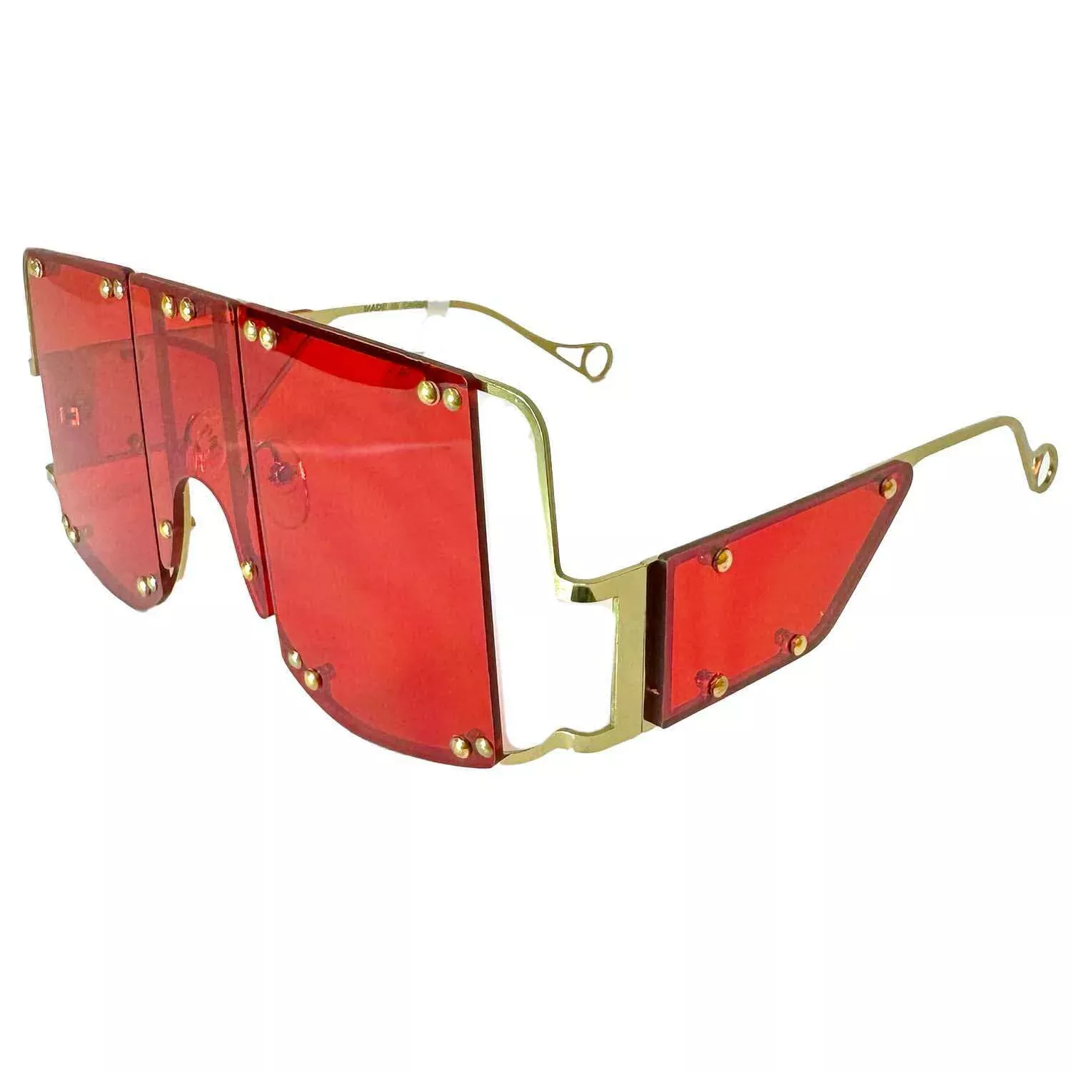 Large Funky Gold Metal Arms Sunglasses