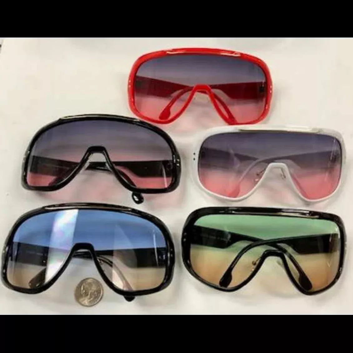 Large Shield Style Frames With Ocean Lenses