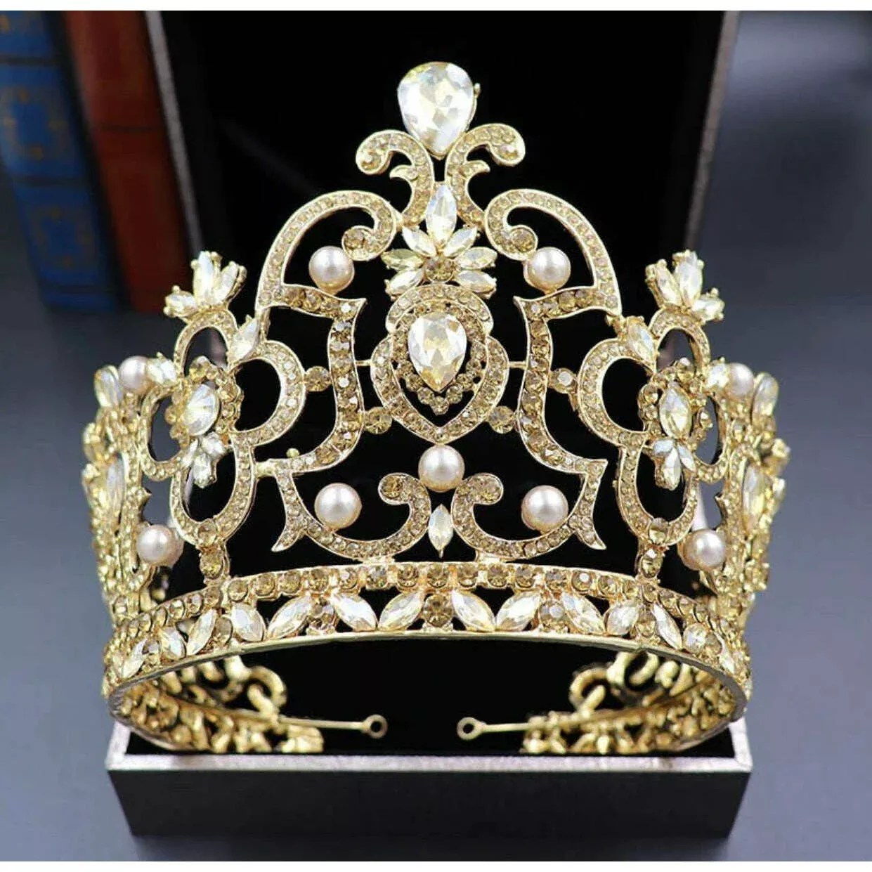 Large Vintage Golden Pearl Tiara