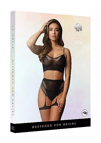 Le Desir 2pc Bra Set w/ Garters - O/S