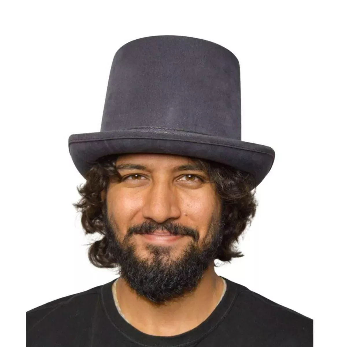 Leatherlike Grey Top Hat