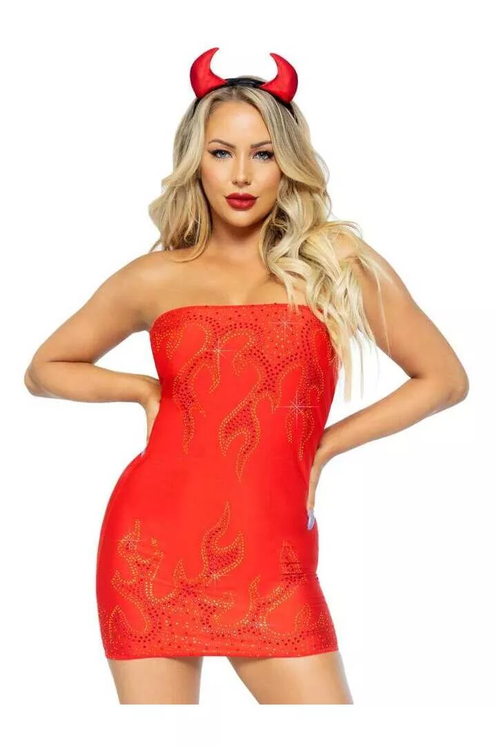 Leg Avenue Bedazzled Devil Costume in Red
