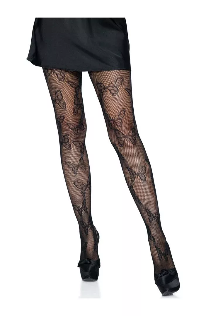 Leg Avenue Butterfly Fishnet Tights in One Size