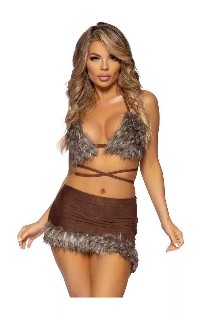 Leg Avenue Cave Babe Costume in Brown