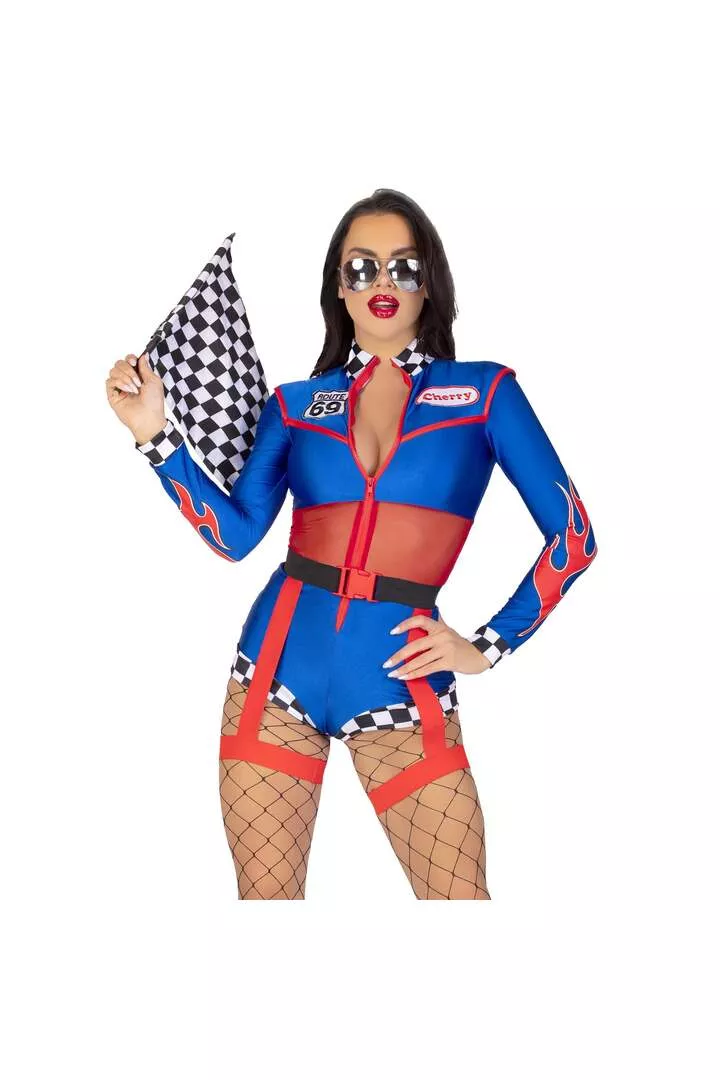 Leg Avenue Cherry Bomb Racer Costume Blue