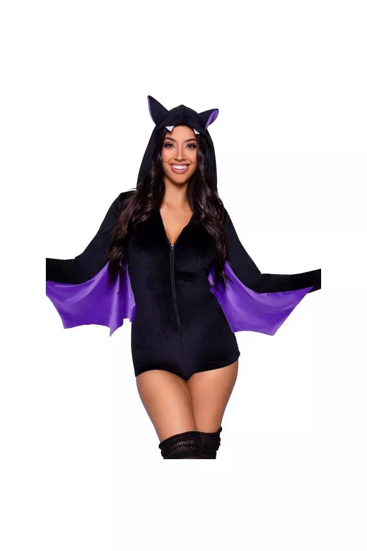 Leg Avenue Comfy Bat Costume Black/Purple