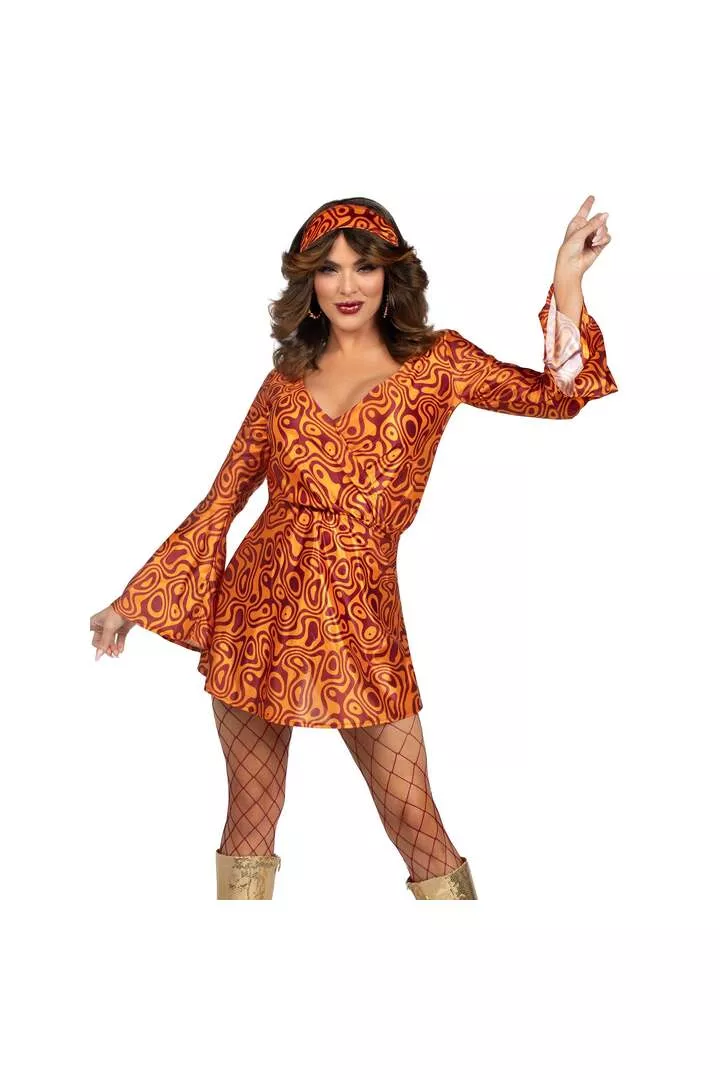 Leg Avenue Disco Doll Costume Orange