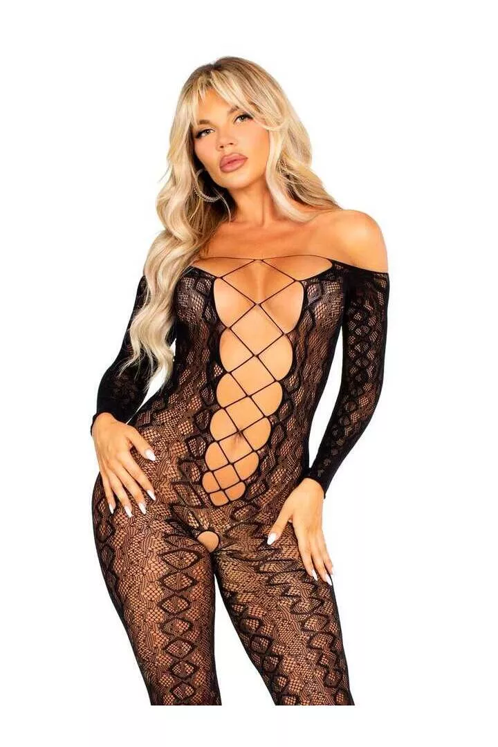 Leg Avenue Flawless Vibes Python Bodystocking in One Size