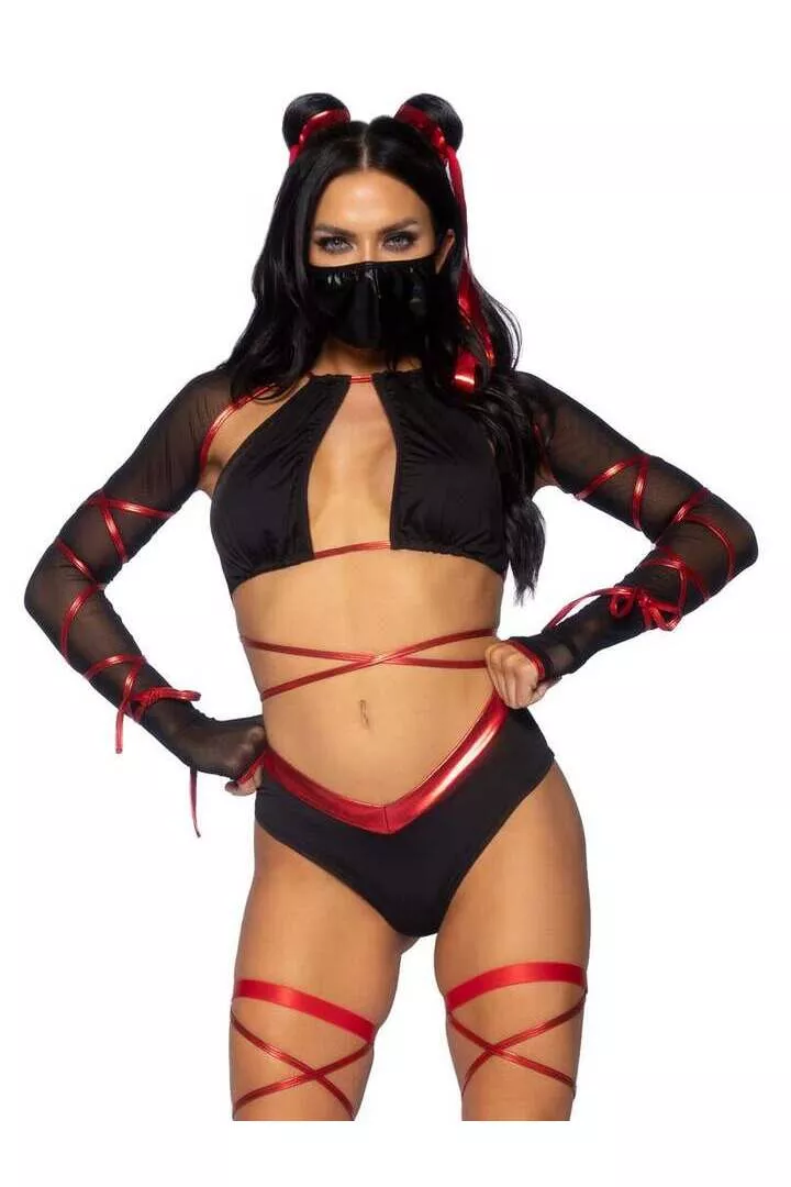 Leg Avenue Lethal Ninja Costume in Black/Red