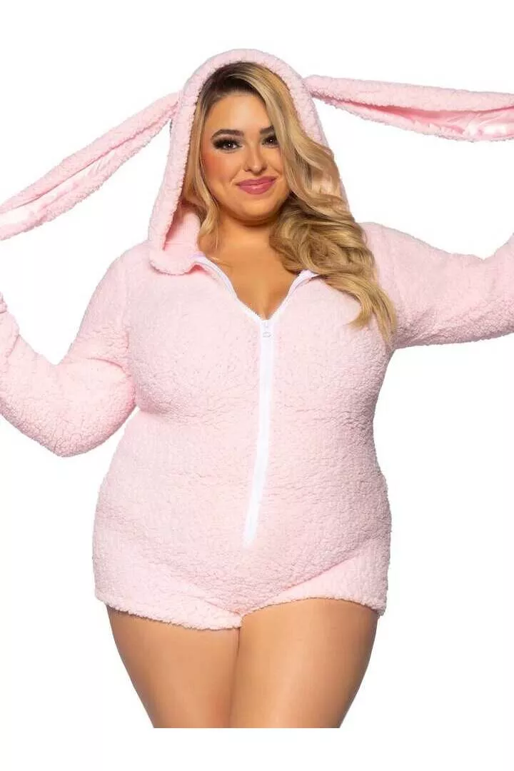 Leg Avenue Plus Cuddle Bunny Costume in Pink