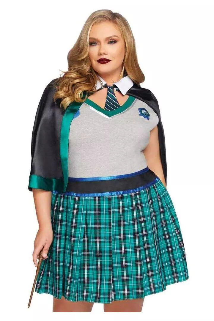 Leg Avenue Plus Sinister Spellcaster Costume in Green