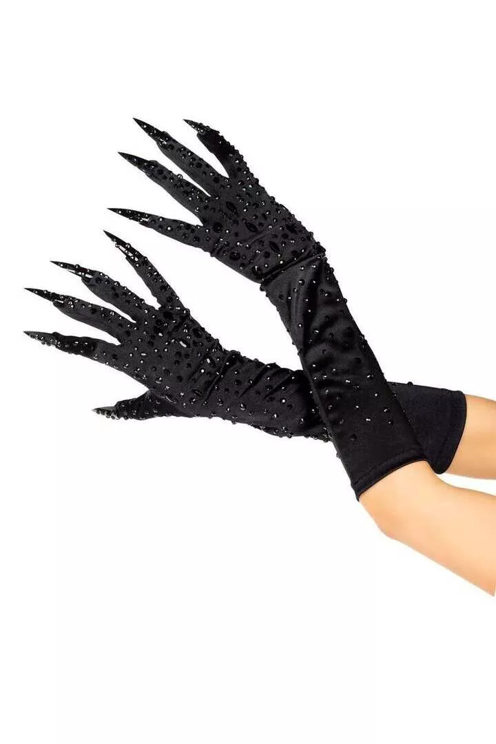 Leg Avenue Rhinestone Claw Gloves in One Size