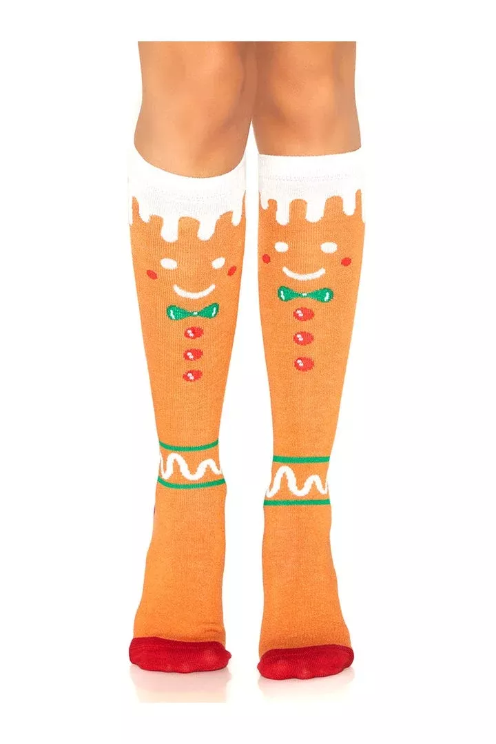 Leg Avenue Sonia Gingerbread Man Socks Multicolor in One Size
