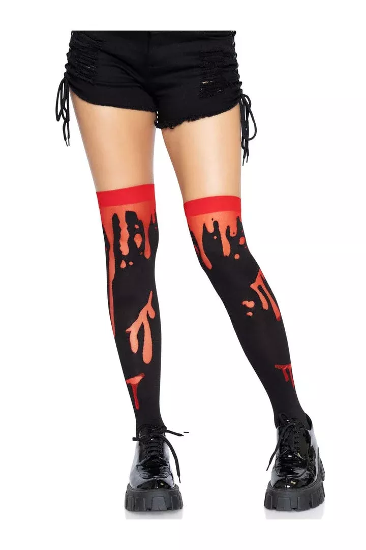 Leg Avenue Splatter Thigh Highs in One Size