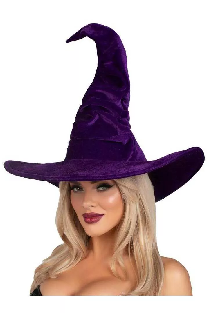Leg Avenue Velvet Ruched Witch Hat in One Size