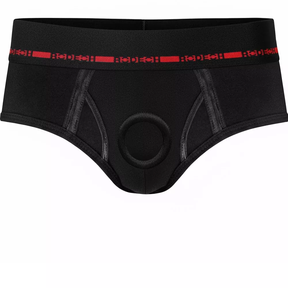 Limited Brief+ - 2" O-Ring - Black & Red - PLUS SIZE