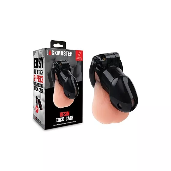 Lockmaster 4" Resin Cock Cage - Black