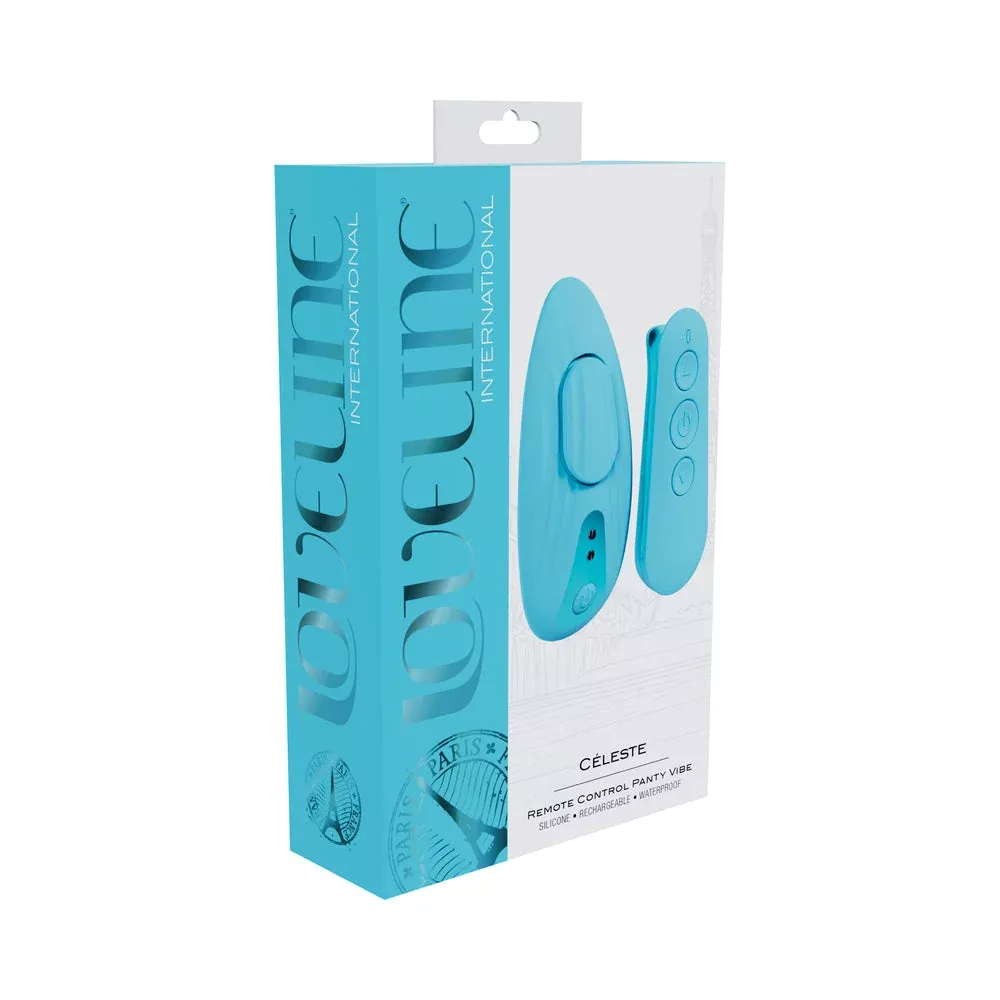 Loveline Celeste Rechargeable Silicone Remote Control Panty Vibrator Blue