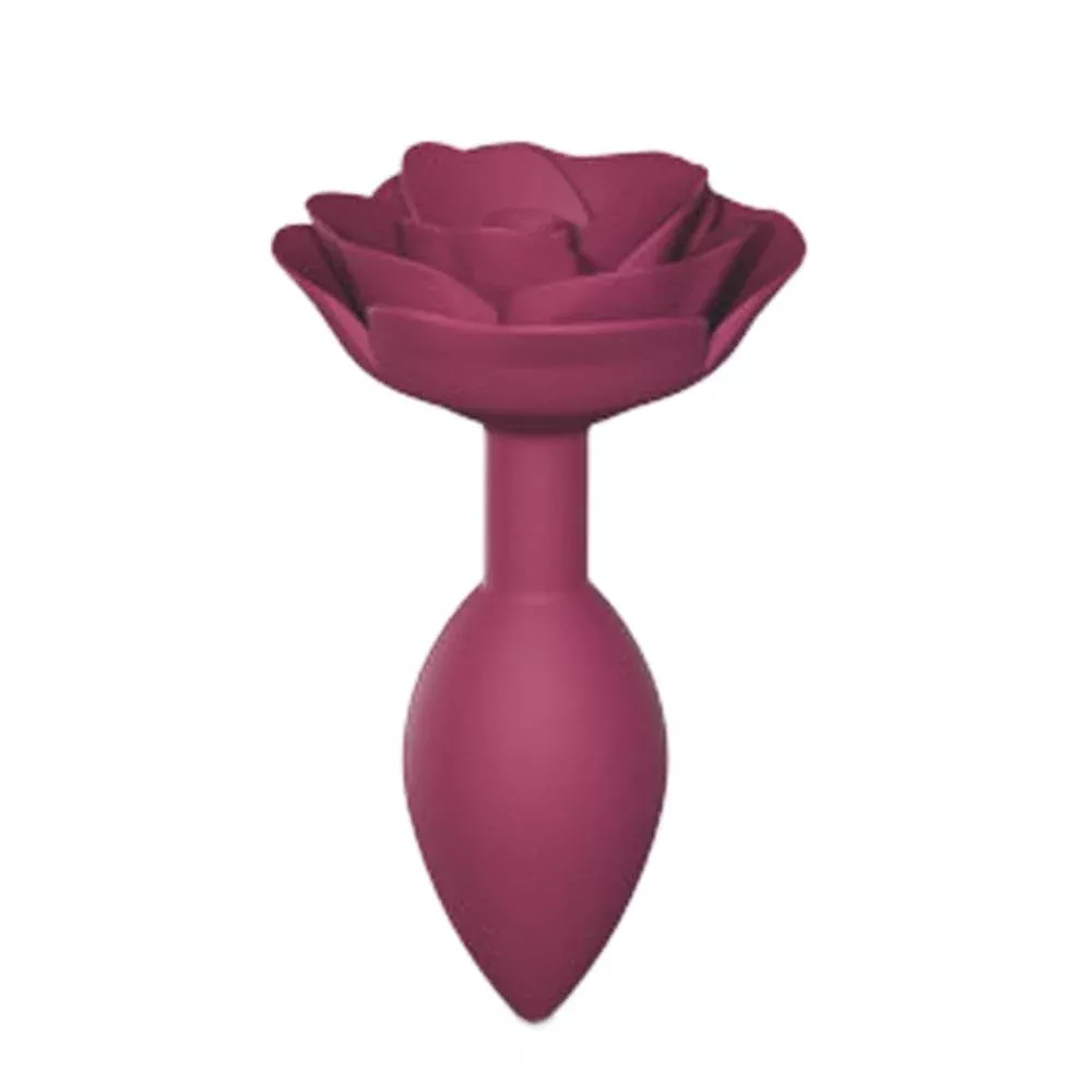 Lovely Planet Open Roses Silicone Anal Plug - Plum Star - Medium