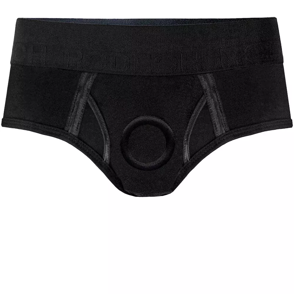 Luxe Sport Brief+ Harness - Black (Water Friendly) - PLUS SIZE