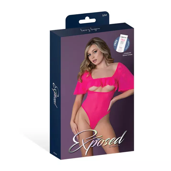Magic Silk Pink Kink Flutter Sleeve Teddy Pink Glow