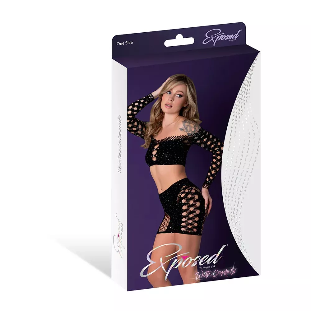 Magic Silk Seamless Crop Top & Short Set Purple O/S
