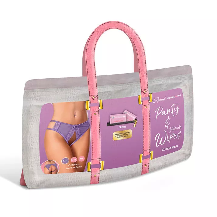 Magic Silk Sweetums Crotchless Low Rise Panty Grape