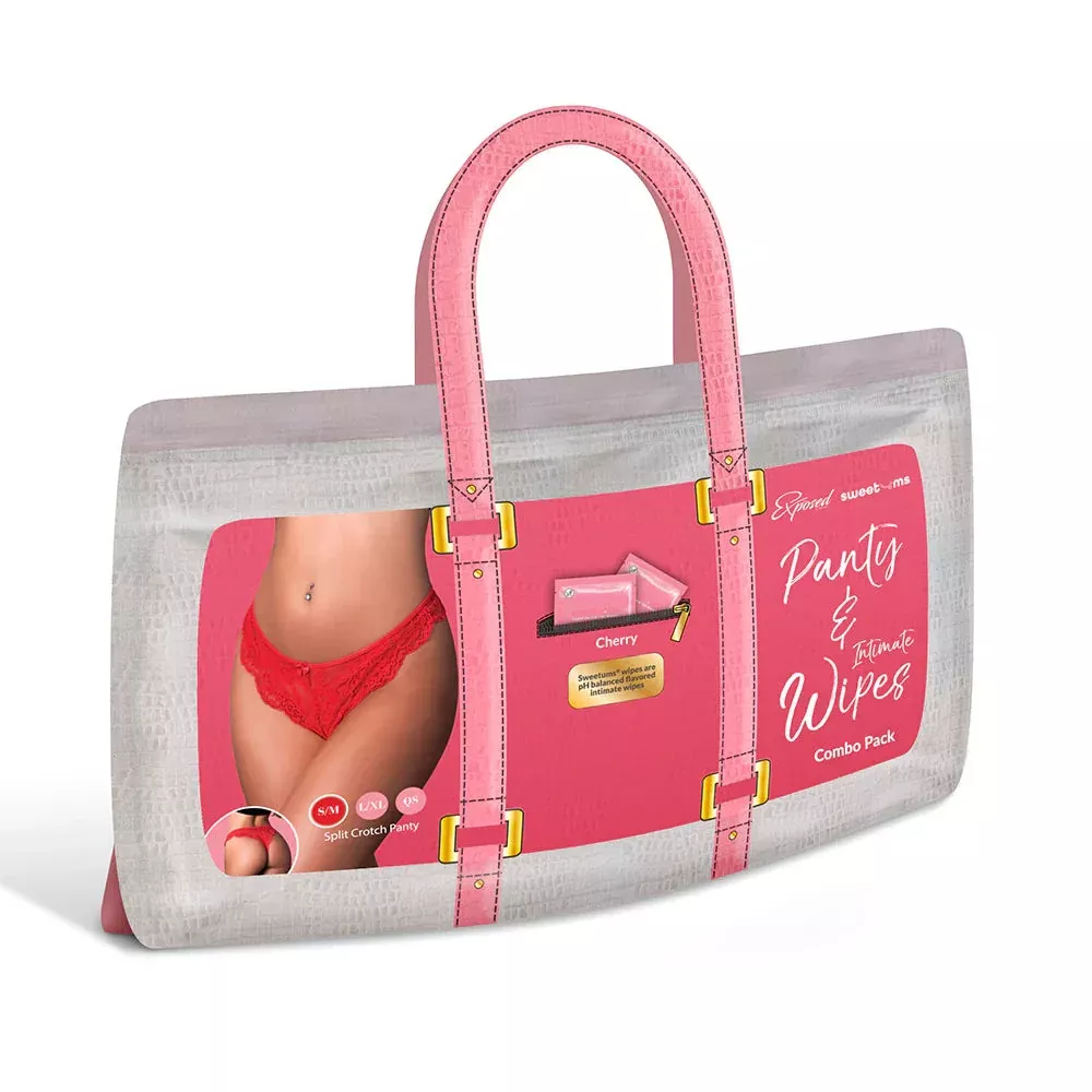 Magic Silk Sweetums Split Crotch Panty Cherry