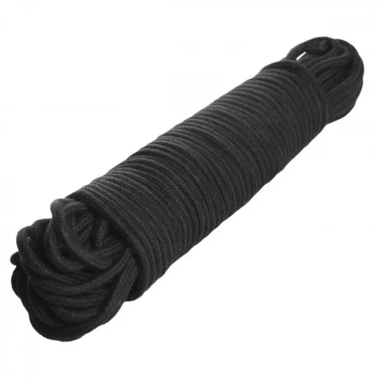 Master Series 96 Foot Cotton Bondage Rope Black