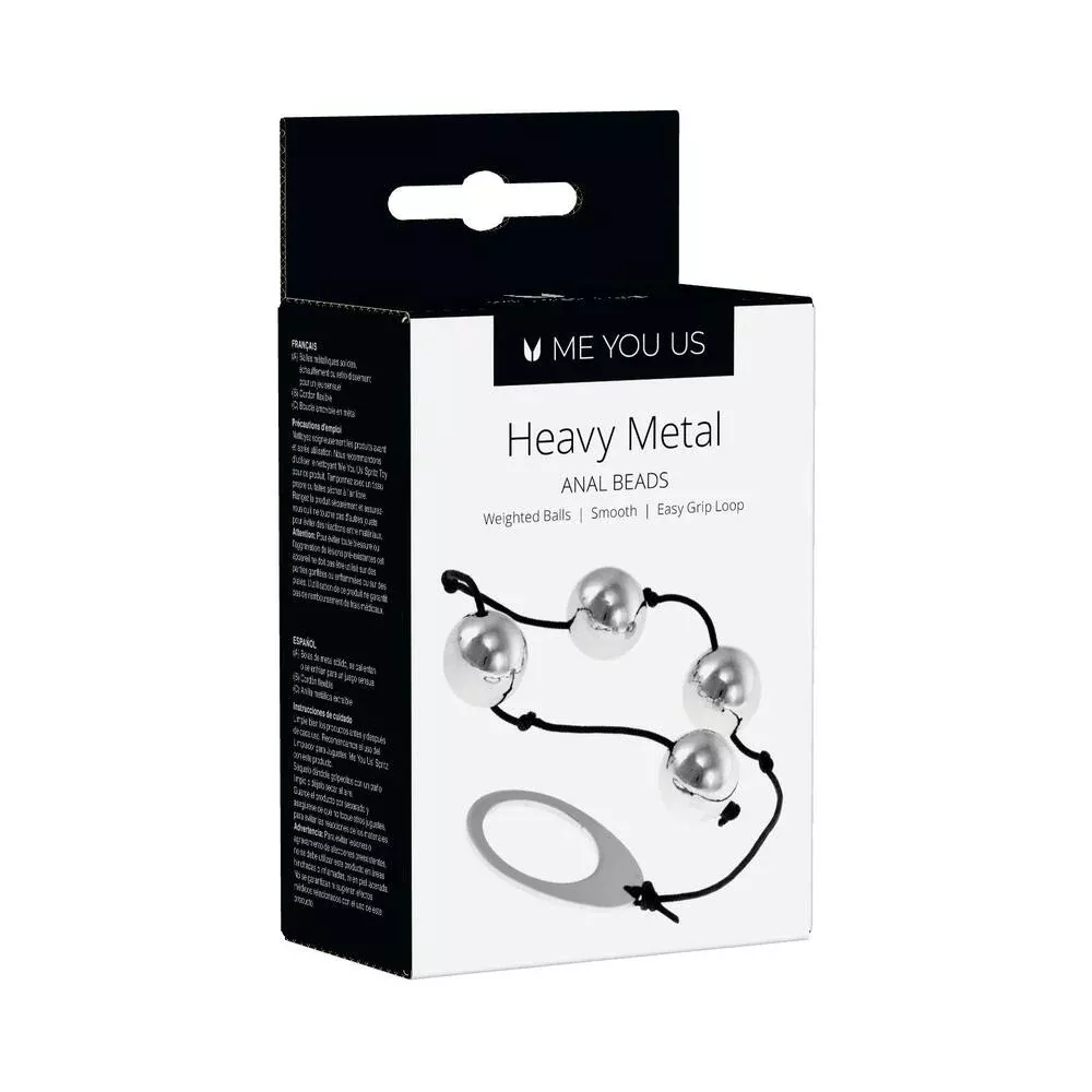 Me You Us Heavy Metal Anal Beads Silver