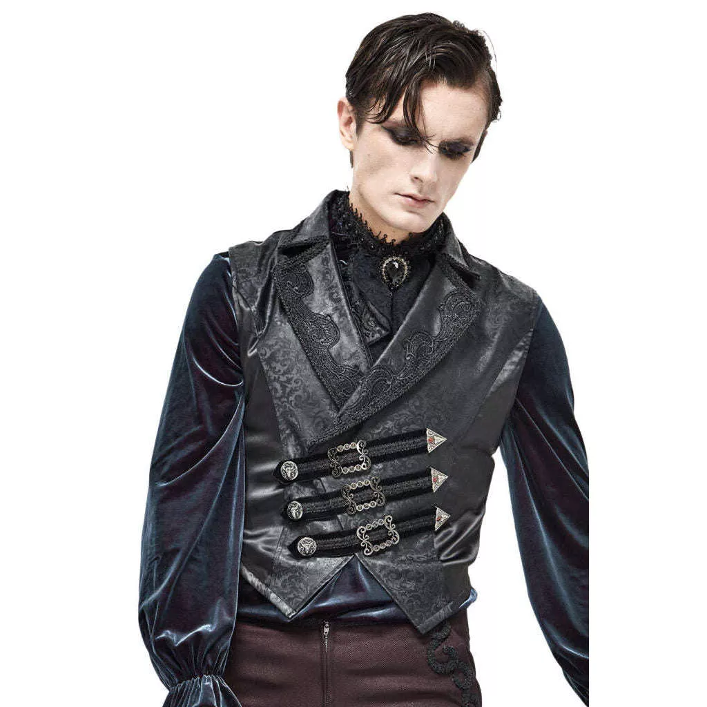 Men's Black Fancy Pirate Swallowtail Vest