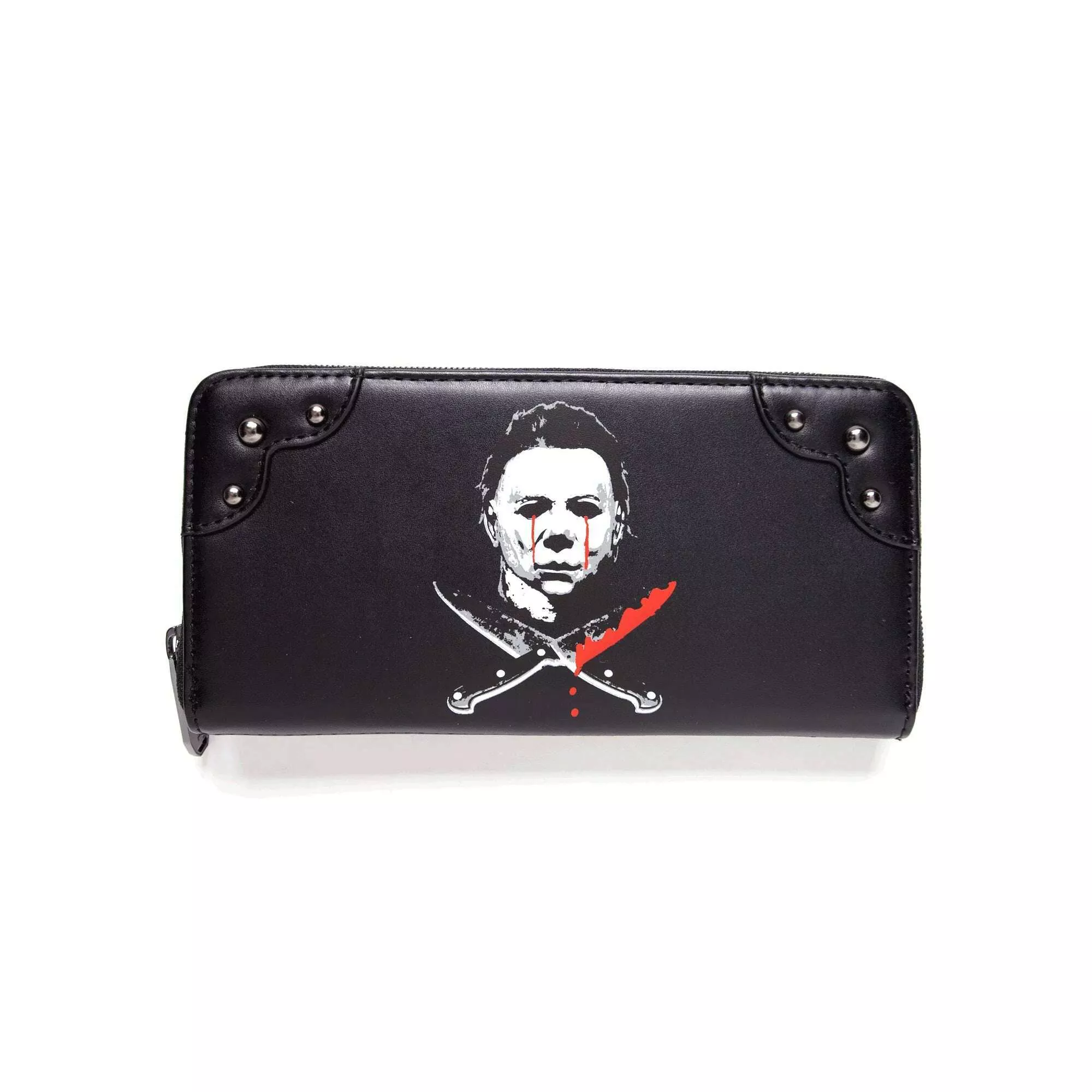 Michael Myers Crossed Knives Zip Around Wallet