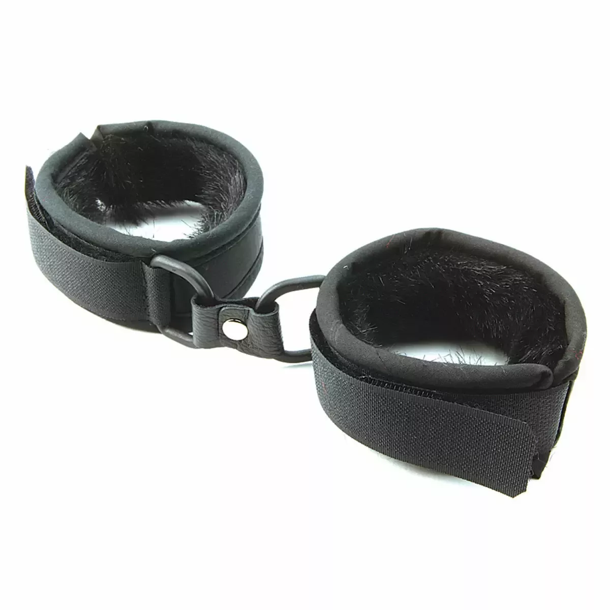 Mink Faux Fur Handcuffs – Black