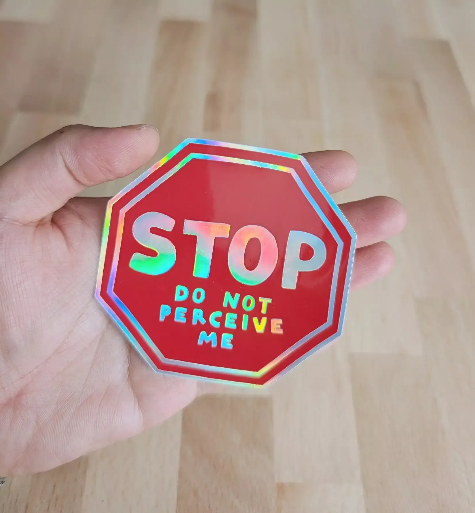 misomomo Do Not Perceive Me Holographic Sticker