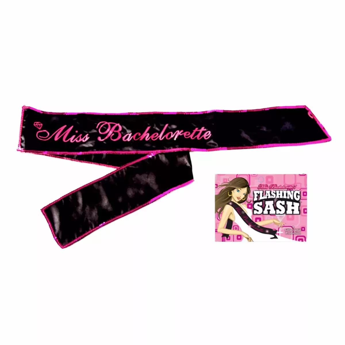 Miss Bachelorette Light Up Sash - Black