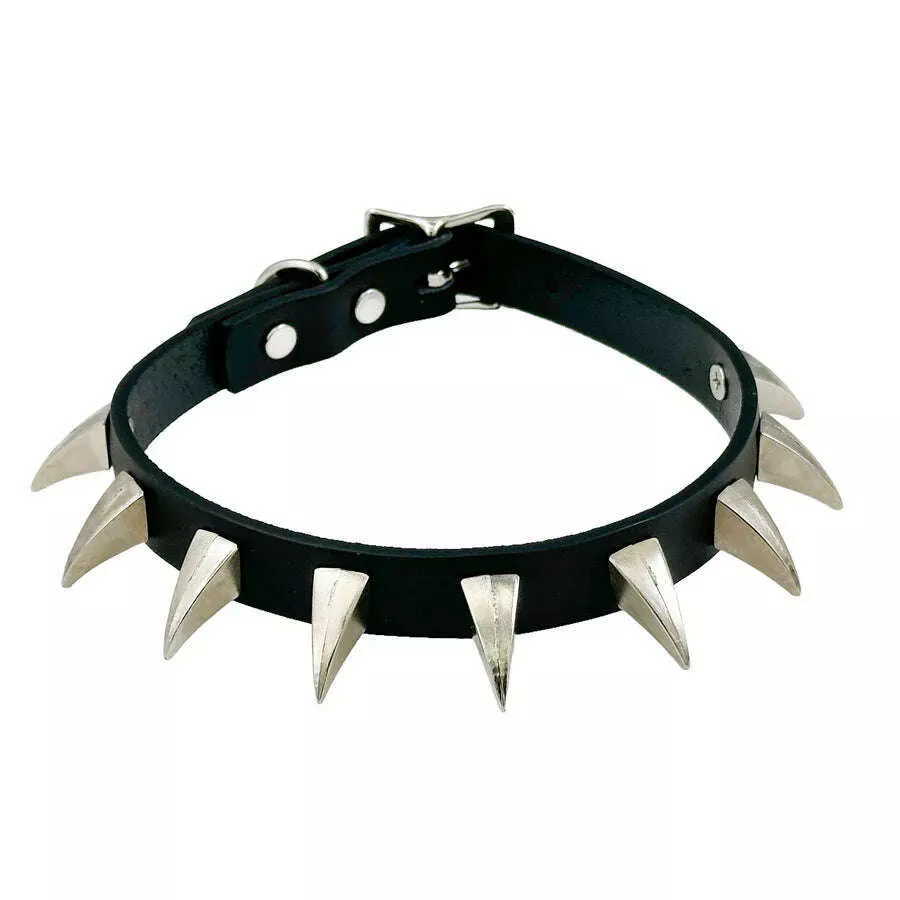Nailed Claw Spiked Leather Choker