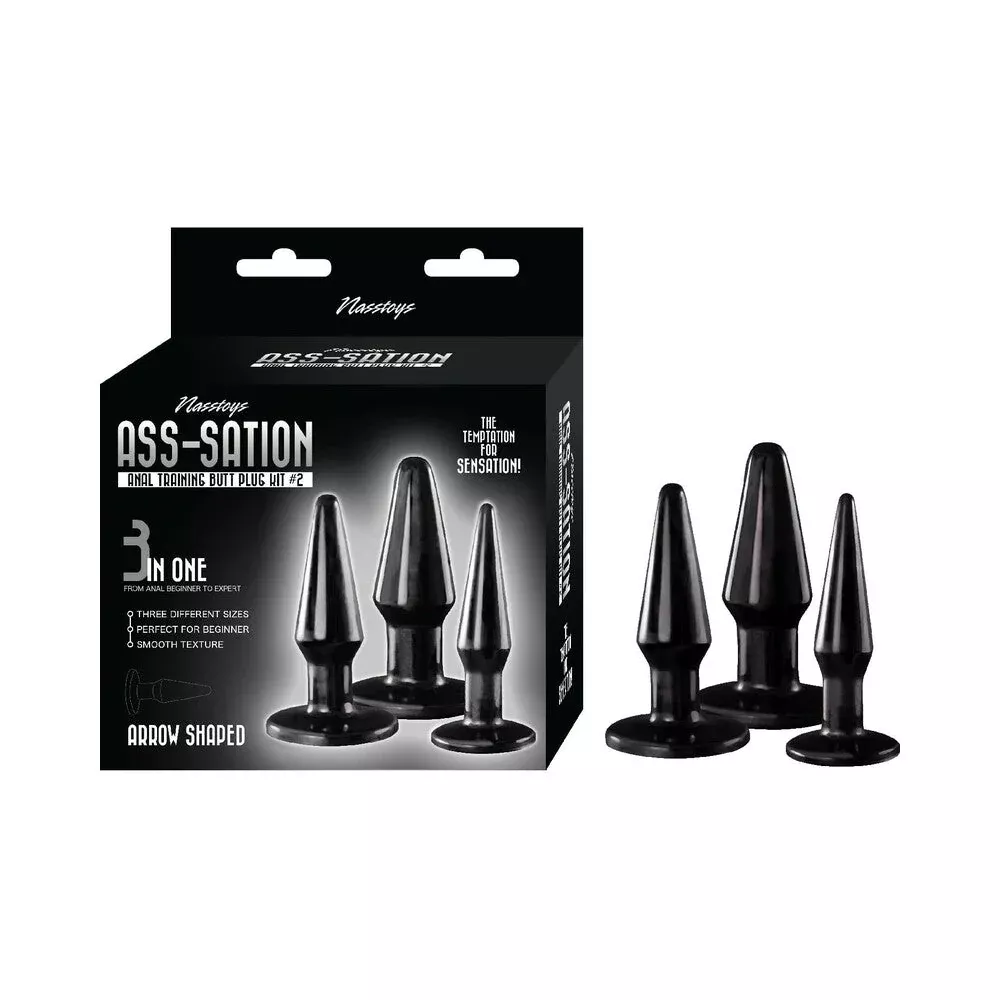 Nasstoys Ass-Sation Anal Training Butt Plug Kit #2 Black
