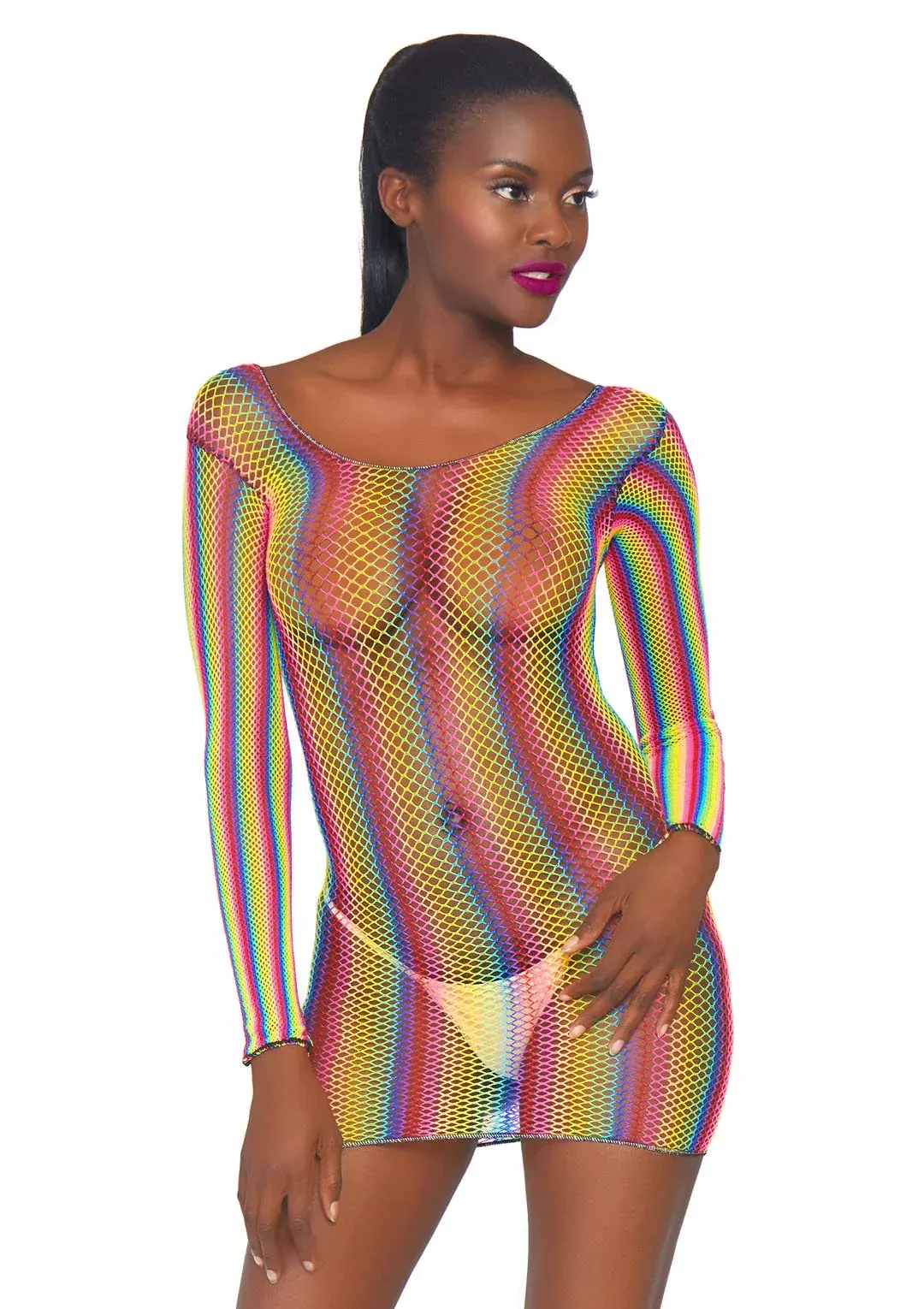 Not Sorry Rainbow Net Dress