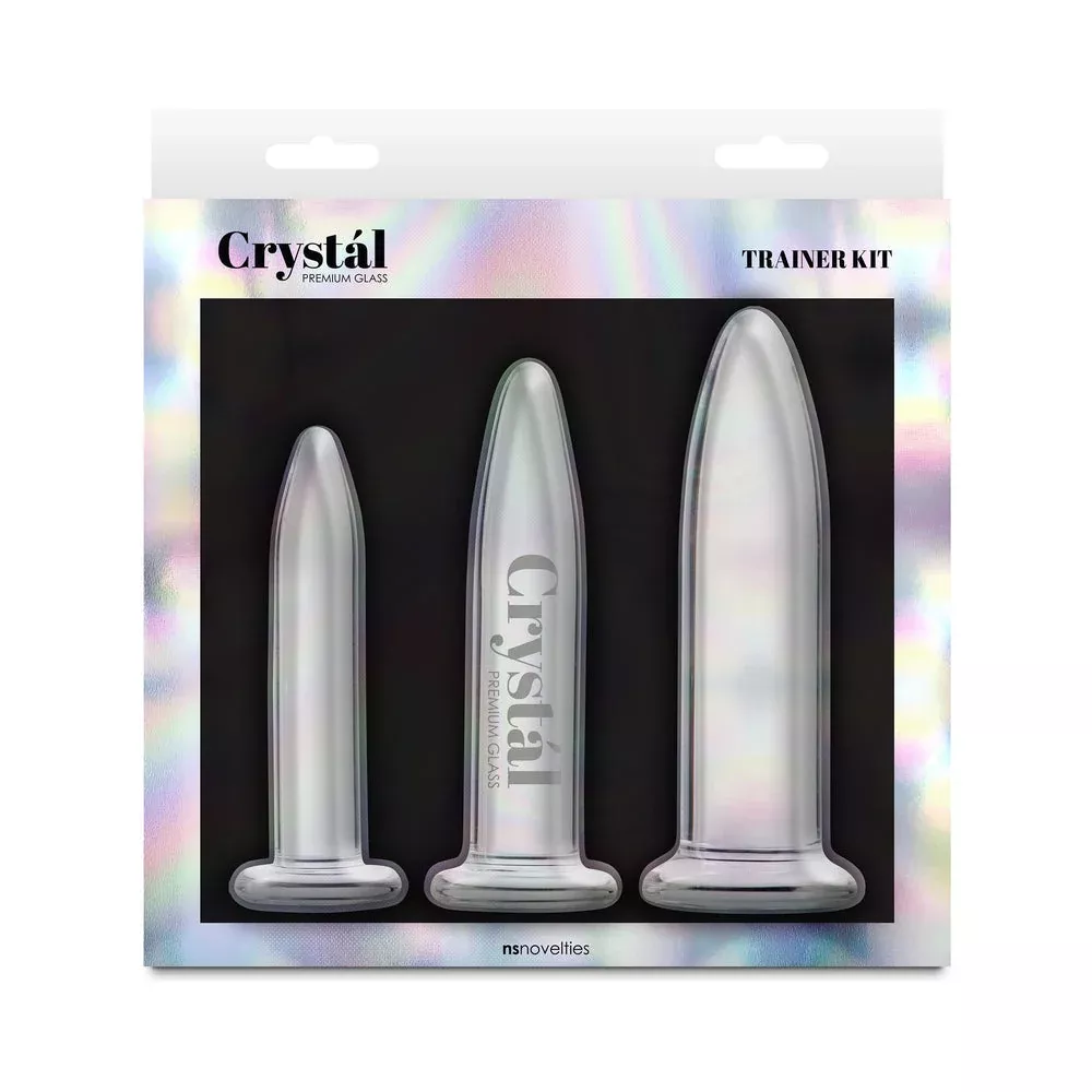 NS Novelties Crystal 3-Piece Glass Trainer Kit Clear