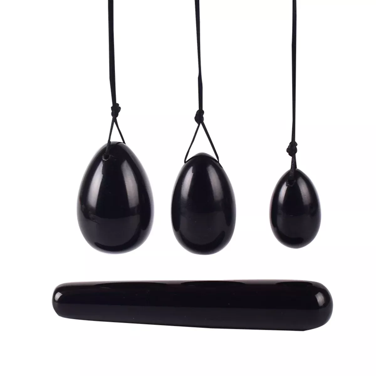 Obsidian Yoni Eggs & Dildo Set