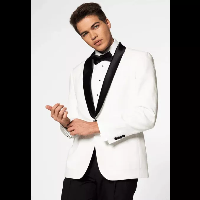 OppoSuits Pearly White Three Piece Suit