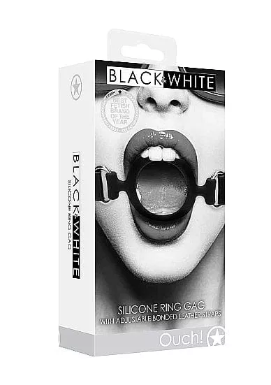 Ouch! Black & White Silicone Ring Gag
