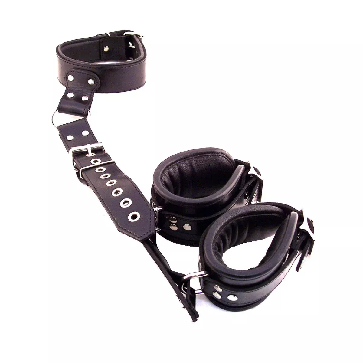 Padded Leather Neck to Wrist Restraint