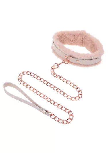 Peaches 'n Creame Fur Collar & Leash