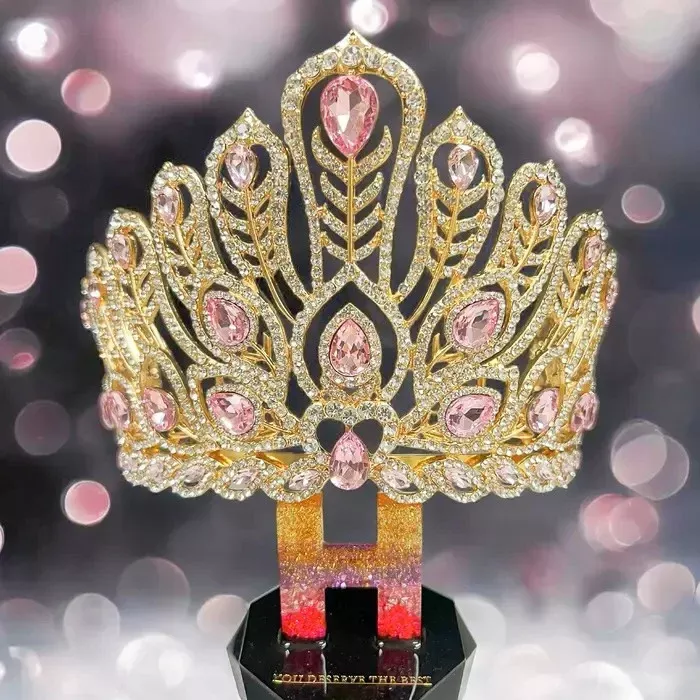 Peacock Pattern Royal Rhinestone Crown