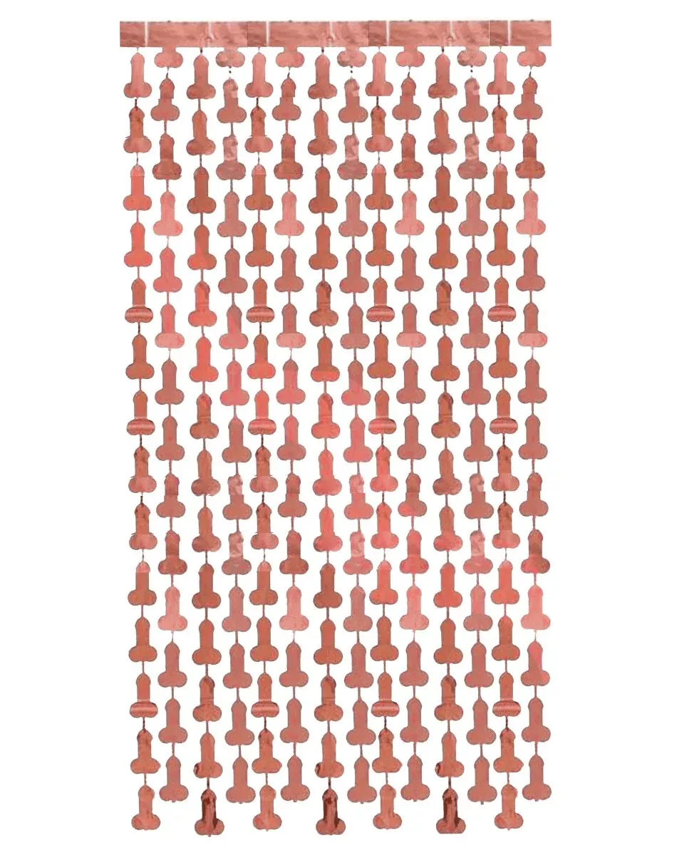 Penis Metallic Foil Curtain Set of 2