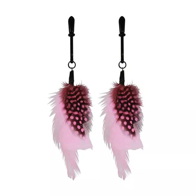 Pink Feather Nipple Clamps