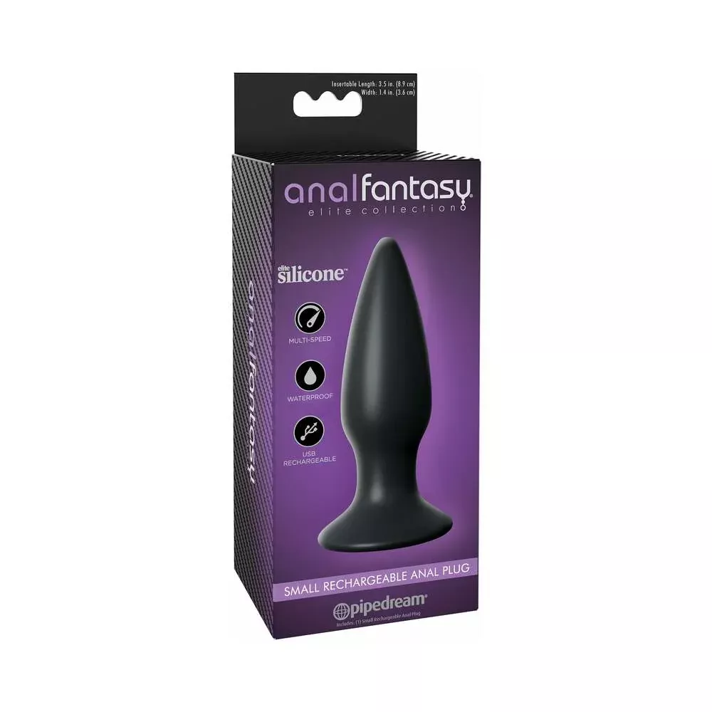 Pipedream Anal Fantasy Elite Small Rechargeable Vibrating Silicone Anal Plug Black